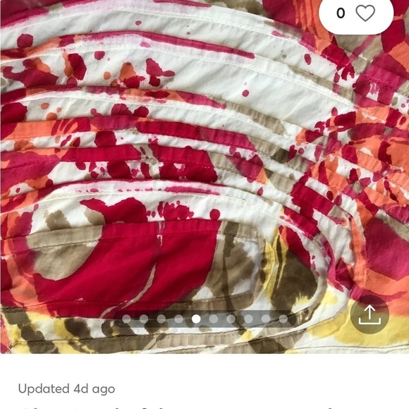 Chicos Skirt Sz 0/Reg S Multicolor Abstract Knee Length Lined Cotton Side Zip - Picture 7 of 10